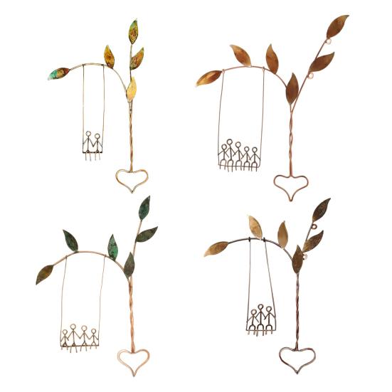 Rooted in Love Swing Sculpture Iron Hanging Swing Wall Decor Rustic Farmhouse Wall Art for Bedroom Living Room Housewarmings Gift for Couple