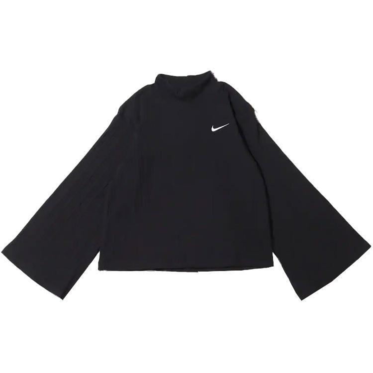 (WMNS) Nike Sportswear ribbed Knit High Collar Long Sleeves Knit Long Sleeves Black Women s DM6400-010 S