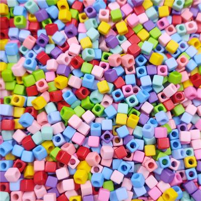 40 יחידות יצירתיות 7 מ"מ חרוזים מרובעים רופפים DIY קמעות תליון שרשרת צמיד צבעי ממתק ליצירת תכשיטים