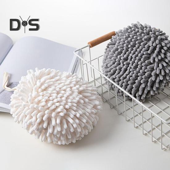 Chenille Hand Towel with Hanging Strap Highly Water Absorbent Soft Superfine Fiber Thickened Reusable Kitchen Bathroom Cleaning Wipe Towel