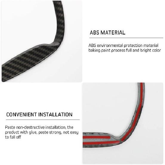 For 2015+ Dodge  Challenger Dodge Charger Steering Wheel Cover Trim Carbon Fiber