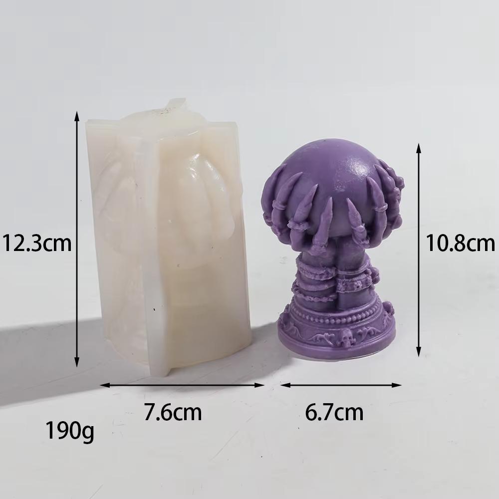 Rose Relief Skull Candle Silicone Mold 3D Halloween Ghost Claw Rose Ball Aromatherapy Pendant Molds Holiday Decor Accessories