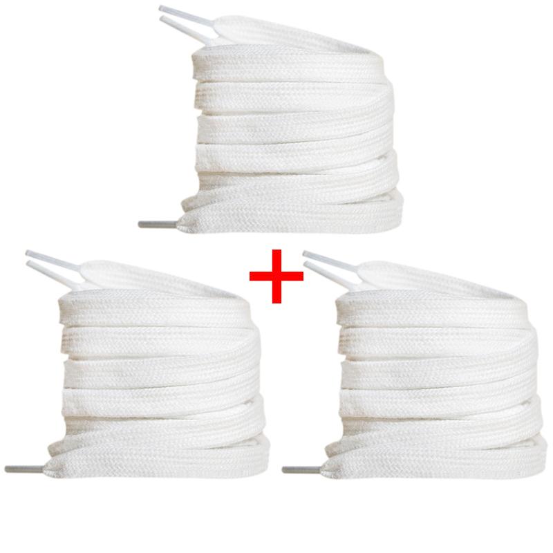 1Pair/3Pair NEW Flat High-Quality Cotton Shoelace Suitable for A Variety of Shoes 0.8 Cm Wide Unisex Solid-Color Shoelaces