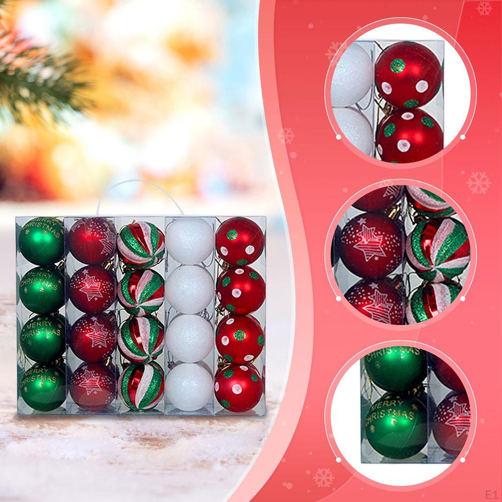 40Pcs Christmas Ball Ornaments Decorations Crafts Decorative Shatterproof Home Decor Baubles for