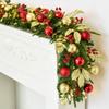 Christmas Glimmer: Garland Set for Tree, Window, and Fireplace with Flocked Leaf Ornaments