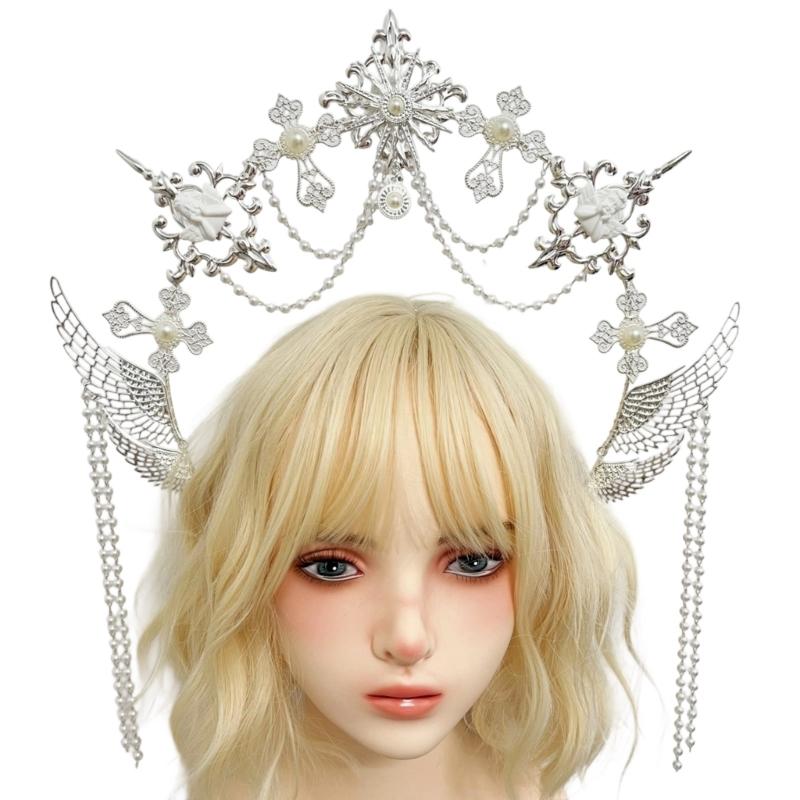 Angel Halos Crowns Marys Goddesses Headband Golden Tiaras Lolitas Crowns Wedding Cosplay Halloween Headdress Headpiece