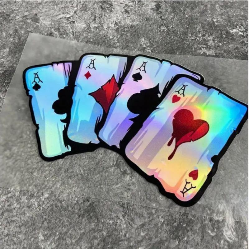 Multicolor Creative Cartoon Playing Card Decals for Cars & Motorcycles