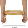Wooden Armrest Clips-On Table Sofa Organizer Tray for Coffee Snacks Electronics