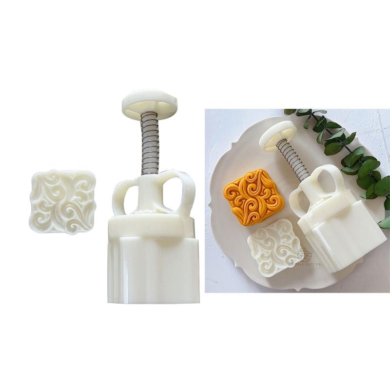 Square Vine Pattern Mooncake Press Mold Cookie Stamps Chinese MidAutumn Moon Cake Makers Decoration Tool for DIY Cookie