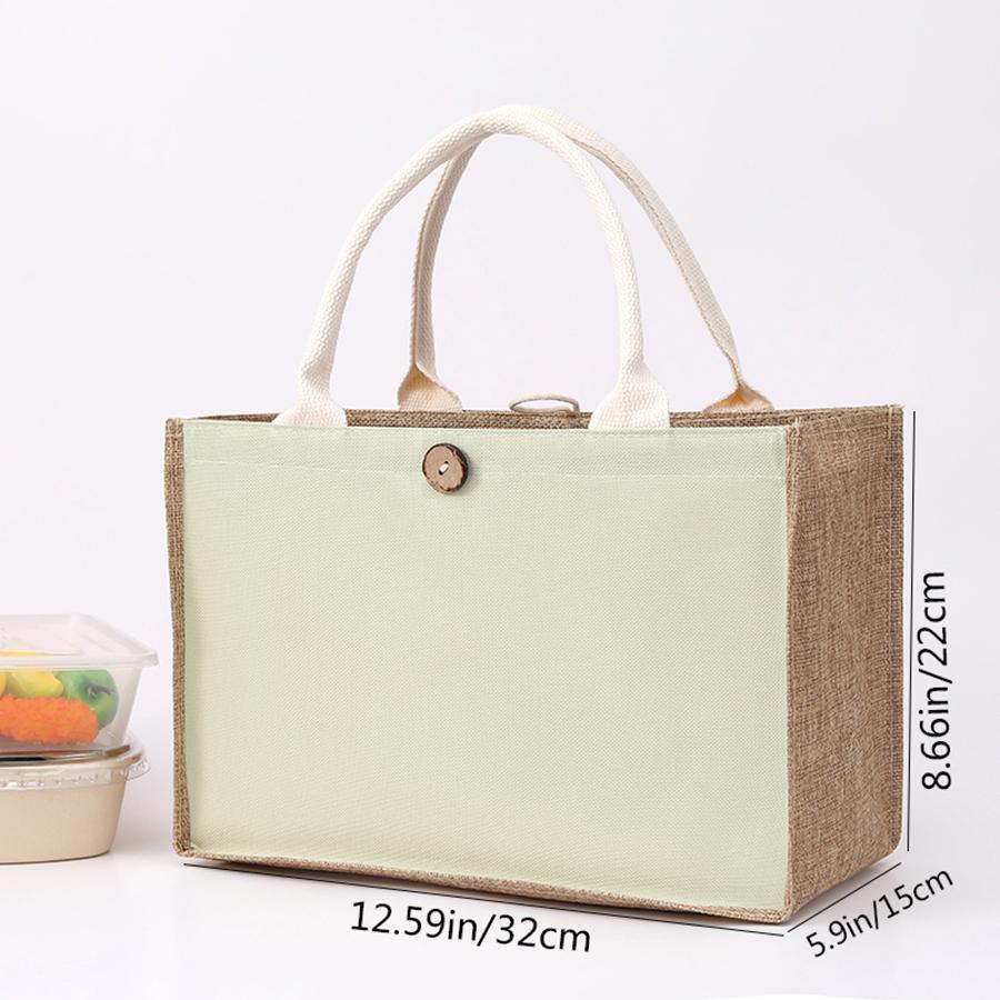Laminating blank canvas bag DIY painting hand carry faux burlap bag solid color large capacity ladies handheld shopping bag