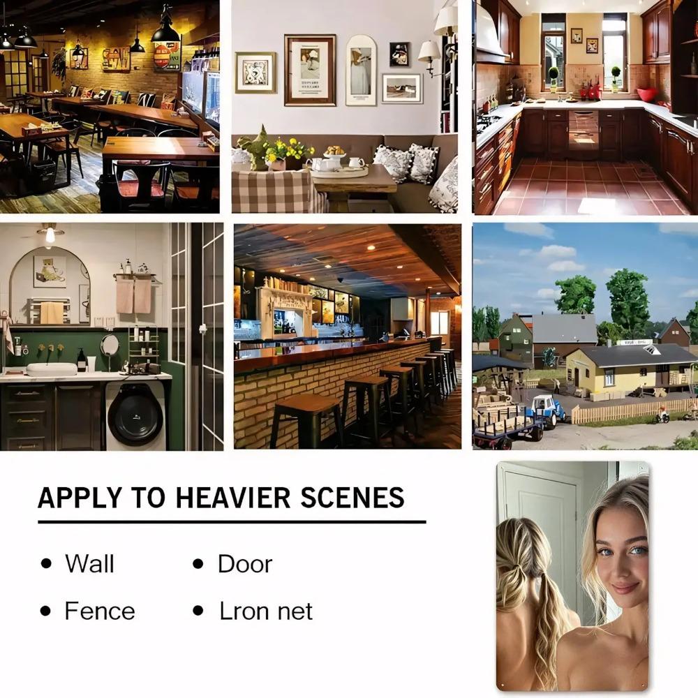 Cafe Aluminum Wall Decor 8x12 Inch - 2D Flat 1Pc Photo Sign, Easy Hanging Pre-Drilled, Modern Minimalist High-Quality Print, Hom