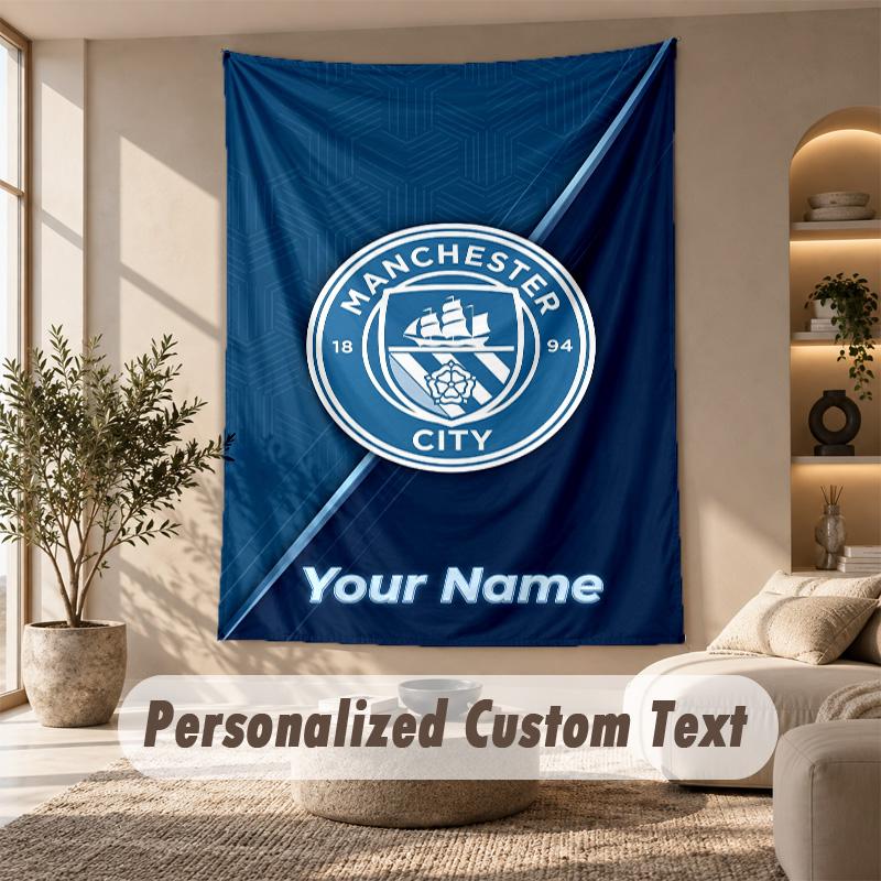 Tapestry Custom Name Text, Wall Hanging Tapestry Home Room DecorManchester City