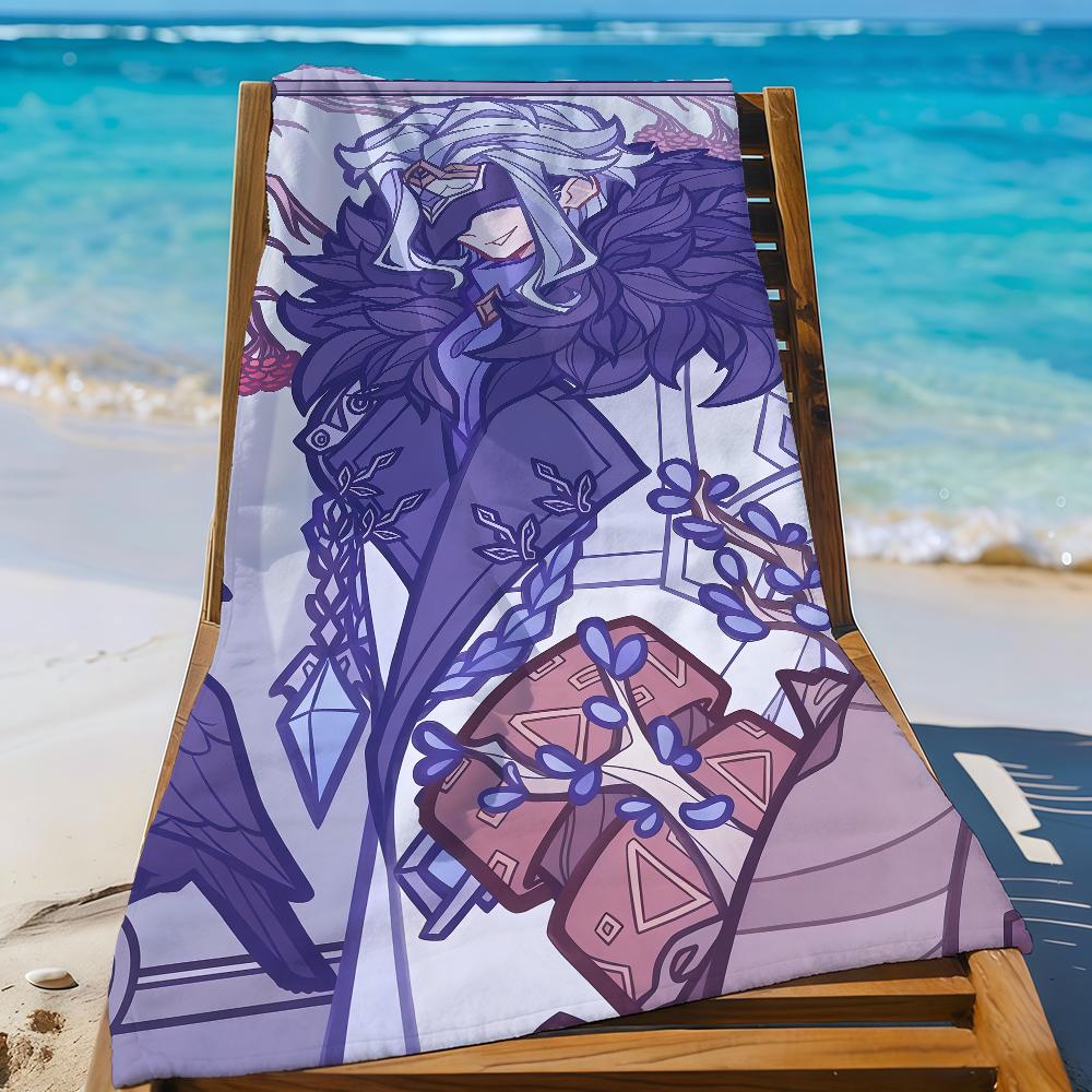 

Il Dottore Genshin Impact Towel Sports Quick Dry Travel Camping Gear Sandproof Soft Light Large Beach Towel W40*H60(CM)