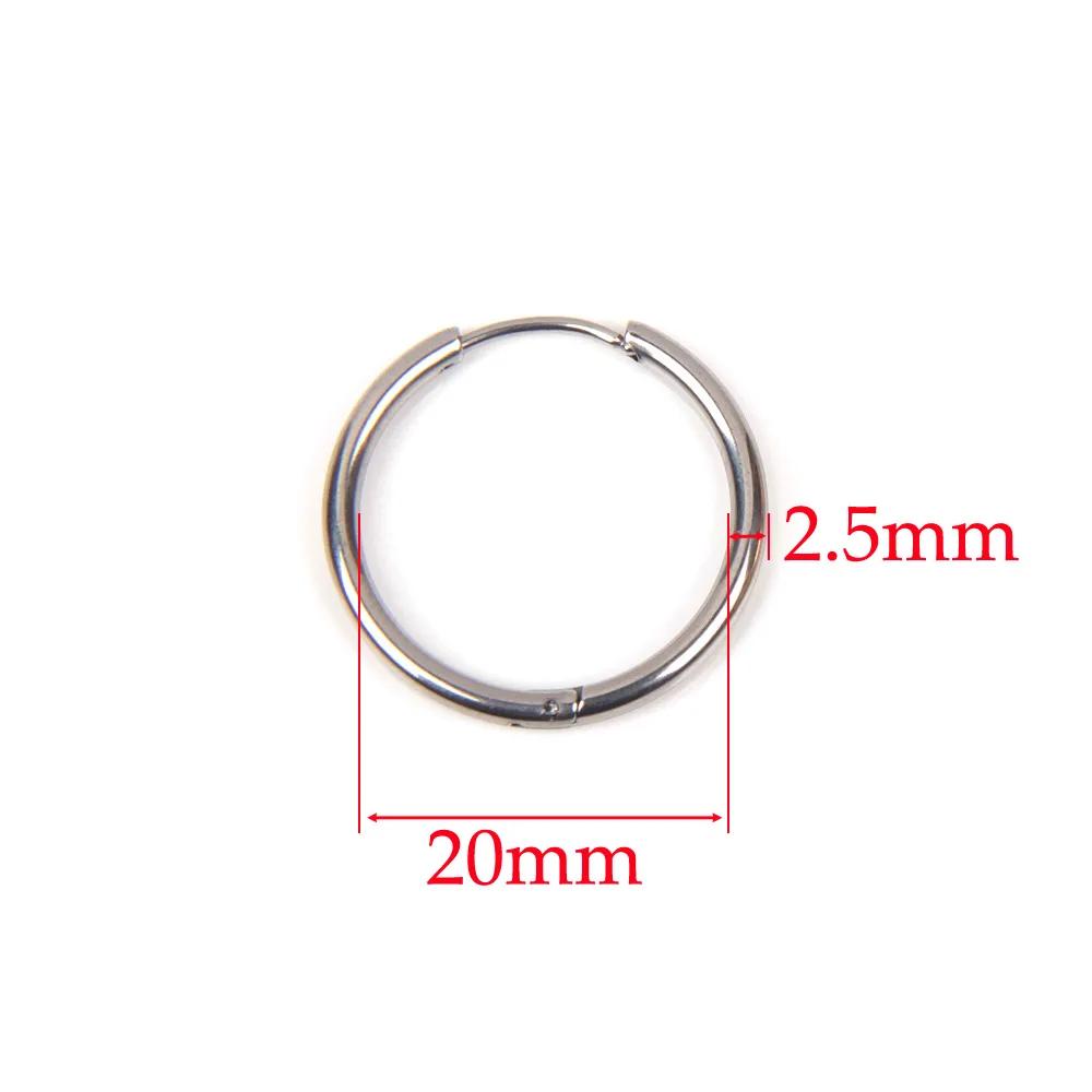 10 Stück 316L Edelstahl Creolen Ohrringe Damen Herren Punk Hiphop Kreisförmige Ohrstecker Ring Schmuck Goldfarbe Zubehör Großhandel