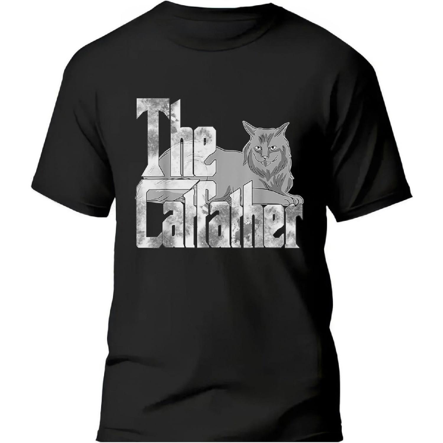 Cat Dad The Catfather Maine Coon Cat Father Kitty Daddy T-Shirt Black S