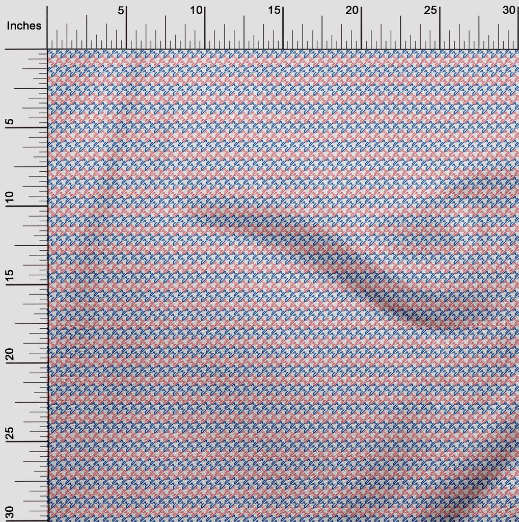 oneOone Cotton Flex Blue Fabric Houndstooth Craft Projects Decor Fabric Printed By The Yard 40 Inch