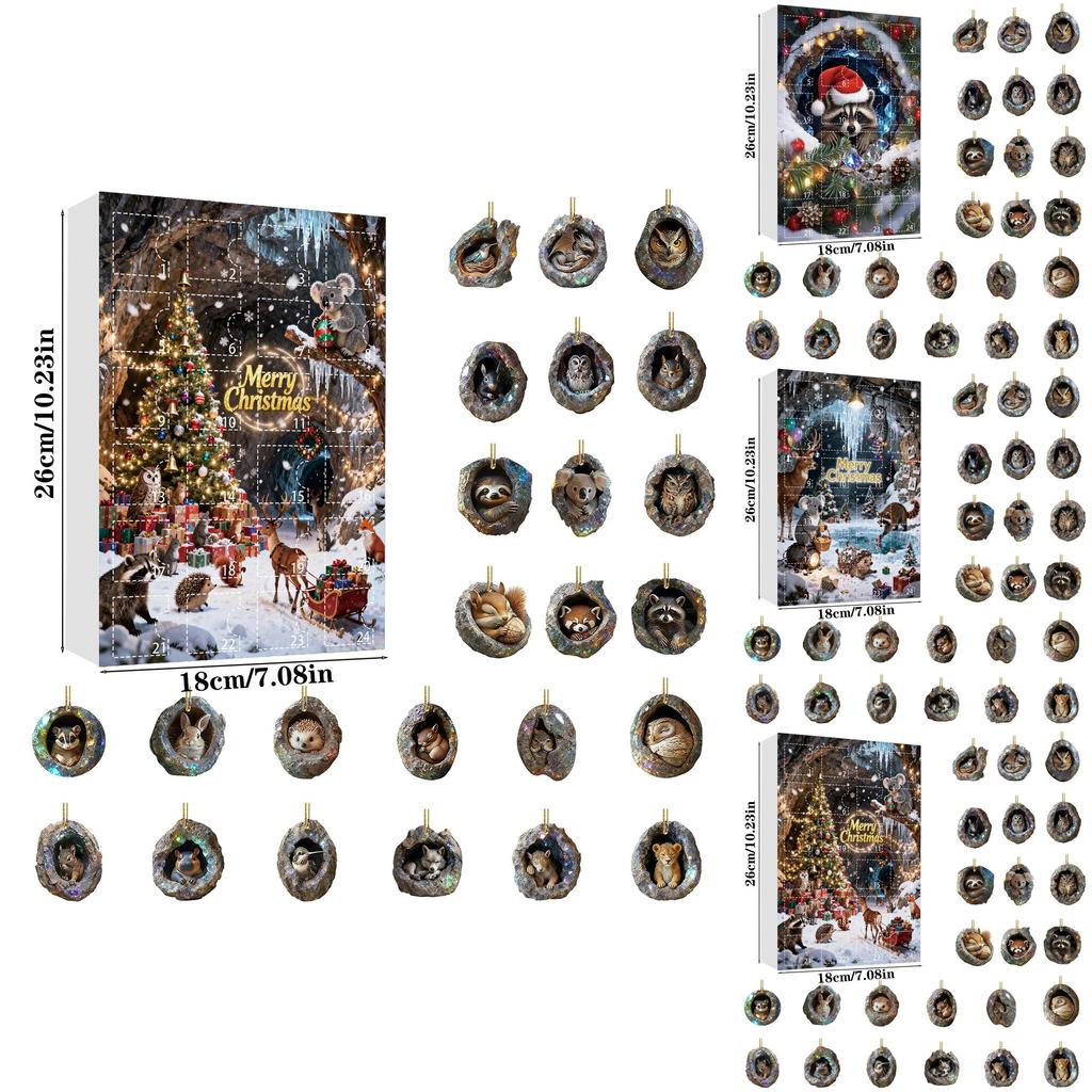 Christmas Animal Theme Blind Box Collection Featuring Acrylic Tree Ornaments For Festive Gift Ideas