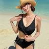 Korean Ins New Swimsuit Female Sexy Split High Waist To Cover the Belly and Show Thinness, Small Breasts Gather To Soak In Hot Spring Vacation Swimsui