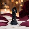 Durable Couple Figurine 3D Printed Black & White Hugging Statue, Minimalist Modern Sculpture with Abstract Embrace Love Form, Romantic Desk Decor for