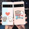 Мила Мультяшна Пара Котиків Чохол для Телефону Google Pixel 9 8 7 6 Pro XL 8A 7A 6A 5 4 5A 4A 3A XL 5G М'який Силіконовий Прозорий ТПУ Чохол