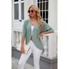 Spring Summer New Solid Color 3/4 Sleeve Knit Cardigan Jacket Lightweight Air Conditioner Cardigan for Women Leisure Leisure Trade