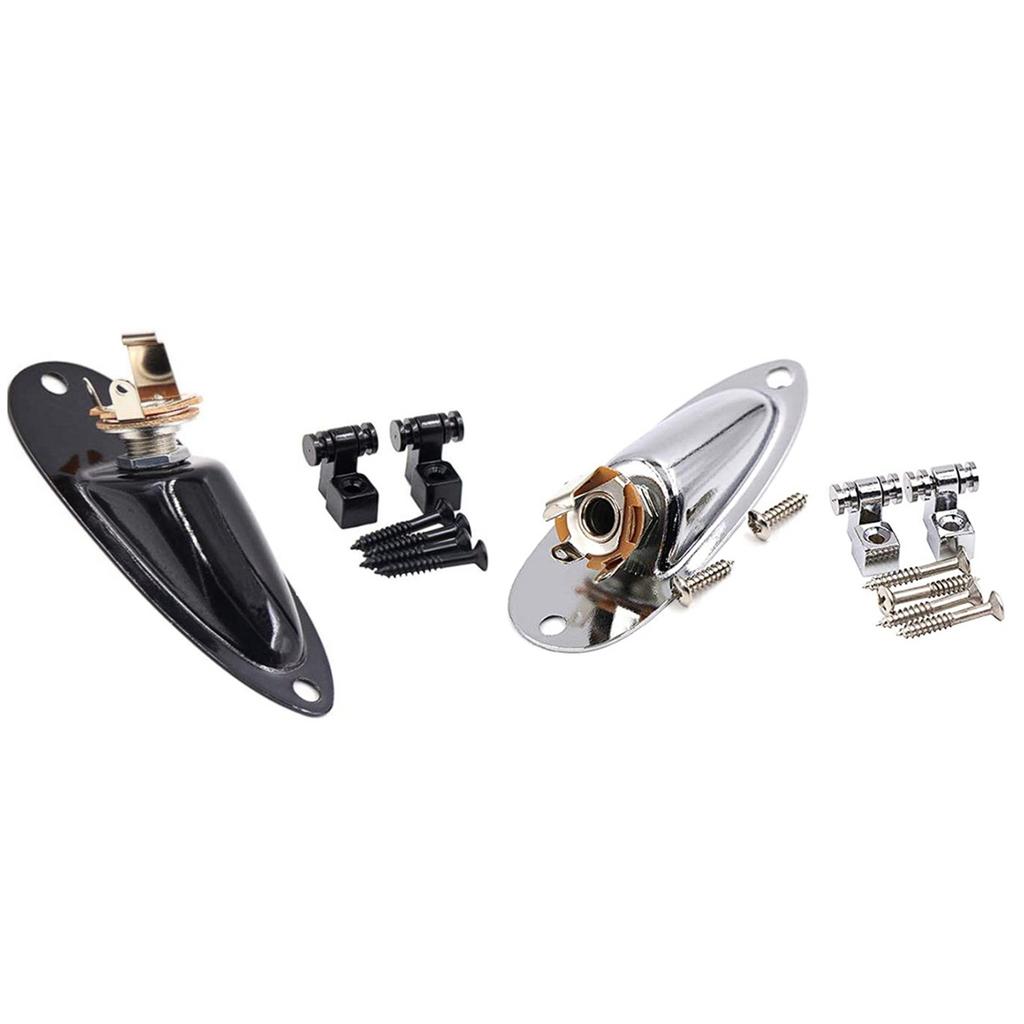 Classy-Electric Guitar Pickup Boat Style Output Jack With Roller Style Guitar String Retainers Guitar Part