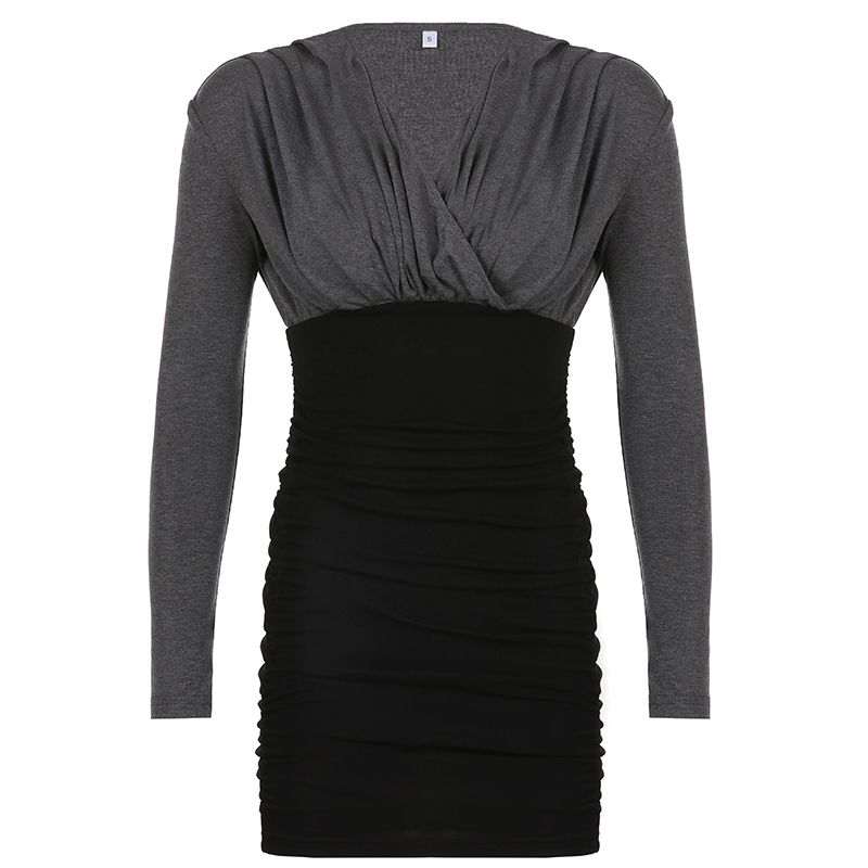 

Pleated Export Amazon Dress Oversize Women s Clothing On the gray under the black L