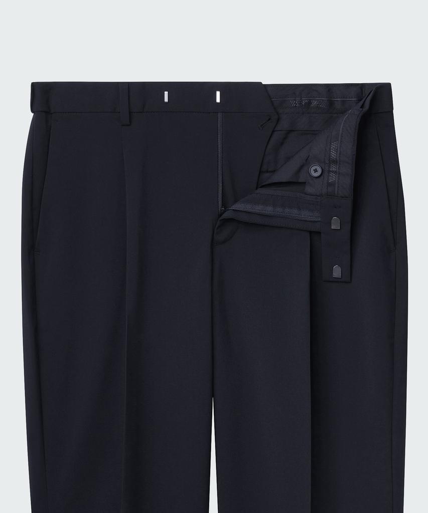 MUSINSA STANDARD [Cooltandard] Wide Hidden Banding Slacks [Navy]