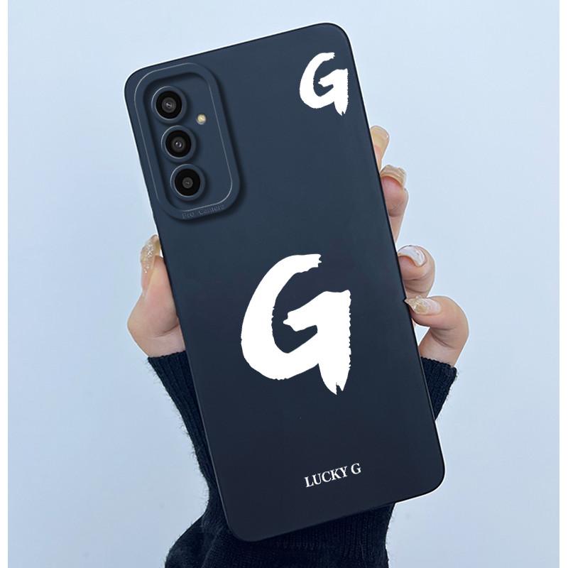 For Samsung Galaxy M13 4G M23 F23 Buddy 2 5G Cover Case Initial Letter Silicone Soft Phone Bumper for Samsung SM-M135F Casing