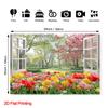2D Spring Tulip Forest Wall Art Sticker Window View Home Background Cloth