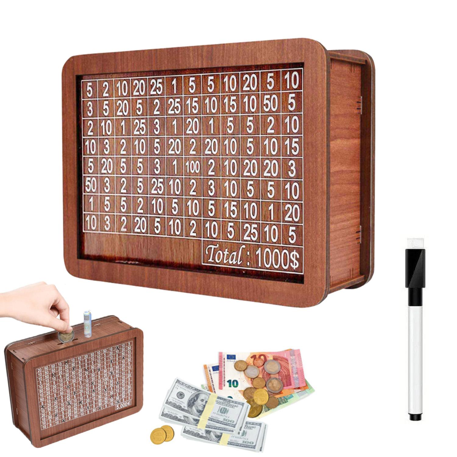 

Деревянная копилка для сбережений, Деревянная копилка для денег, Копилка для денег, Копилка со счетчиком, Коробка для сбережений на 10 000, Коробка для сбережений для наличных 10000 Dollar