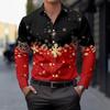 Camisa Social Masculina Casual Bordada Floral Manga Longa Botão Camisa Ocidental