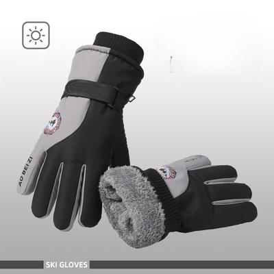 Ski Gloves Men's Autumn and Winter Outdoor Electric Car Plus Velvet Thickened Cycling Cold Proof Wind Proof Touch Screen Warm Gloves