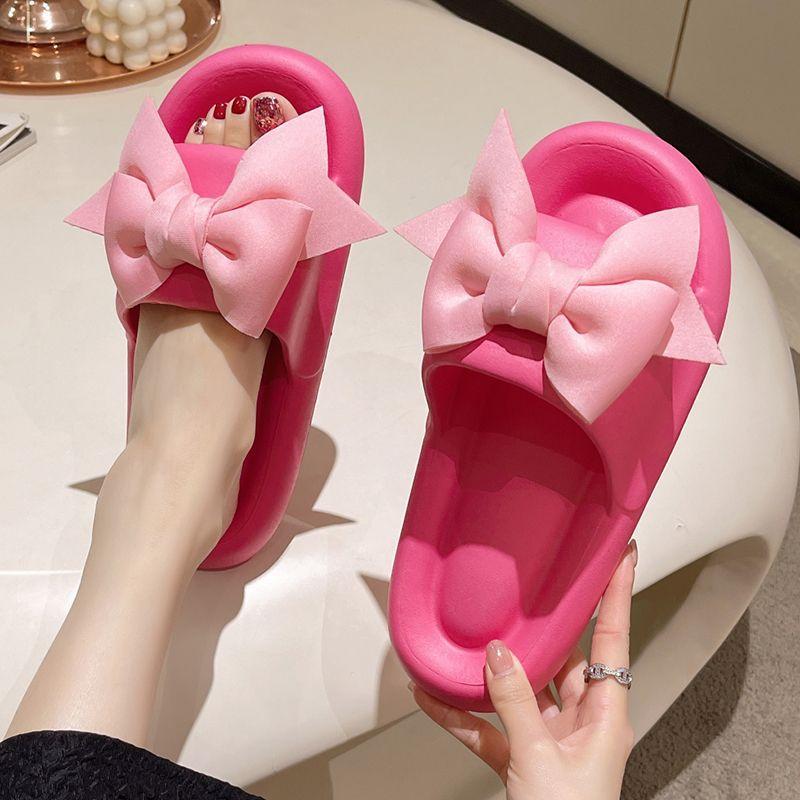 Roztomilé pantofle s mašlí dámské letní nošení trendy móda plážové vysoce kvalitní silná podrážka chladivé pantofle