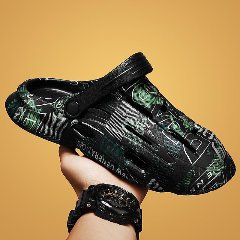 Fashion New Men's Slippers Summer Outdoor Thick Soles Non-slip Beach Shoes Casual Sandals Soft Slippers Gern Clog