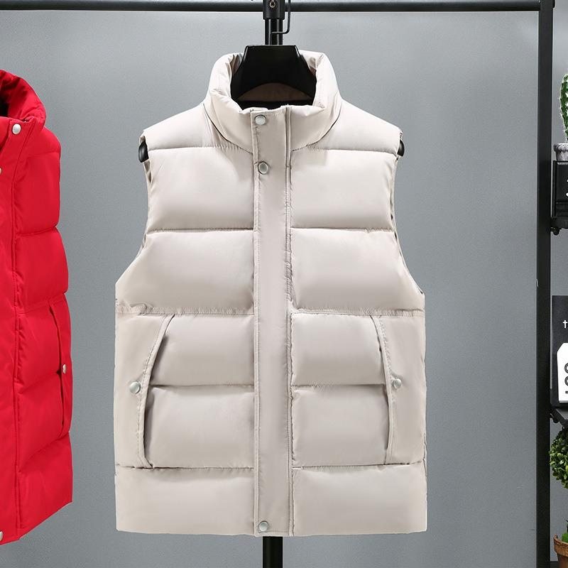 

Стойка-воротник большой красный жилет однотонный осенне-зимний теплый жилет мужской синий студенческий жакет без рукавов мужской и женский спортивный жилет 5XL