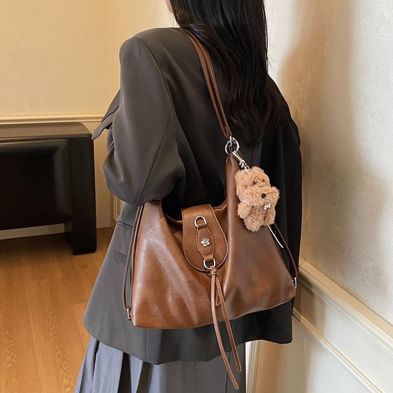 Tote bag women's large capacity 2025 new autumn and winter leisure shoulder messenger commuter bag multi-functional backpack backpack