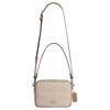 Coach Carey 21 Classic Logo Double Zipper Crossbody Bag With Detachable Shoulder Strap Women Shoulder Bag Sand-Yellow Gray-Brown CEK66-SVPWH