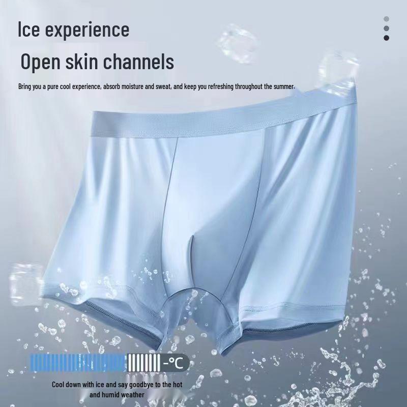 Ice Silk Men's Underwear: Cool, Breathable, Seamless, Antibacterial, Sweat-Absorbing, Plus Size, Individually Packaged