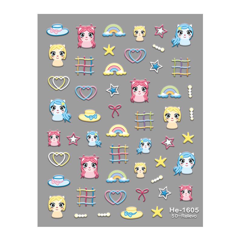 Redanco5D Hot Selling Cartoon Nail Art: Cute Pony Heart 3D Stickers (Model He1606)