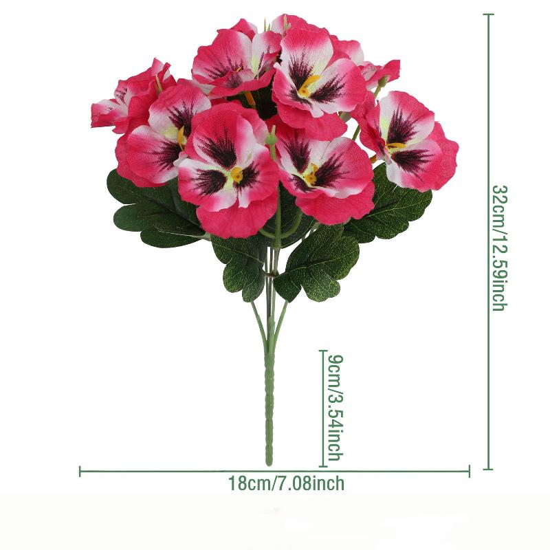 

Artificial Silk Pansy Flower Realistic Rose Bouquet Simulated DIY Floral Arrangements for Home Party Office Table Decoration