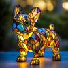 Gatto Cane Figurine in Resina Lampada LED con Interruttore di Alimentazione USB per Decorazione Soggiorno