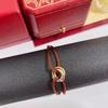 Three-Color Hand-Woven Red Rope Bracelet: Lucky Valentine's Gift for Couples.