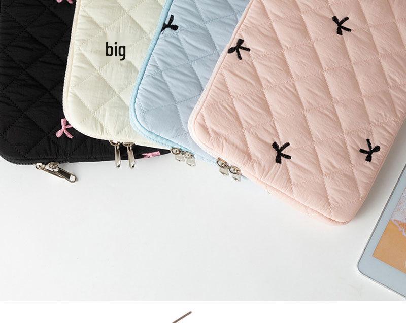 Korean Cute Diamond Embroidery Bow Tablet & Notebook Storage Bag (11/13/15 Inch)