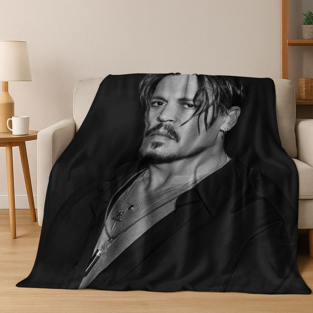 26 Stili Johnny Depp Arte Coperta di Flanella, Calda e Accogliente Morbida Coperta da Divano per Casa Camera da Letto Letto Divano Picnic Ufficio Copertura Regalo bambino