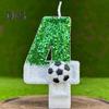 Fußball-Geburtstagskerze, umweltfreundlich, geruchsneutral, Pailletten-Design, einfach zu verwenden, langlebig, Kerze mit den Zahlen 0–9, Kuchendekoration