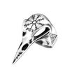 Bague Ajustable Ouverte Punk Viking Pointue Bec d'Oiseau Alliage Homme Bague Fête Cadeau Créatif Bijoux