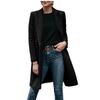 2024 Autumn/Winter Women's Long Wool Coat with Hidden Buttons - European/American Style