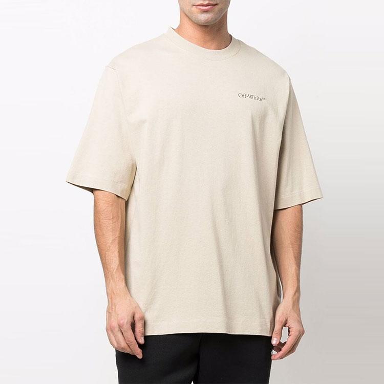 Off-White Caravaggio Crowning Skate Tee Dark Sand Men Tops Tan OMAA119S22JER0041710