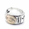 Silver One Miraculous Medal Flat Cutout Cross Maria Sterling Silver 925 Ring for Men [Size 19] Christian Miraculous Medal Ring